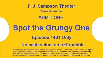 Ticket for episode 1461 at the F. J. Sampson Theater in Pittsburgh, Pennsylvania
